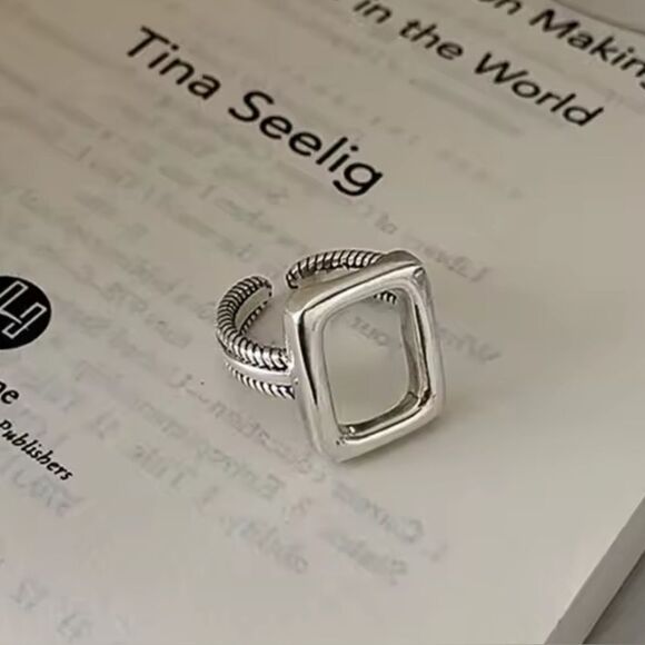 The big rectangle ring in 925 silver - Picture 10 of 10